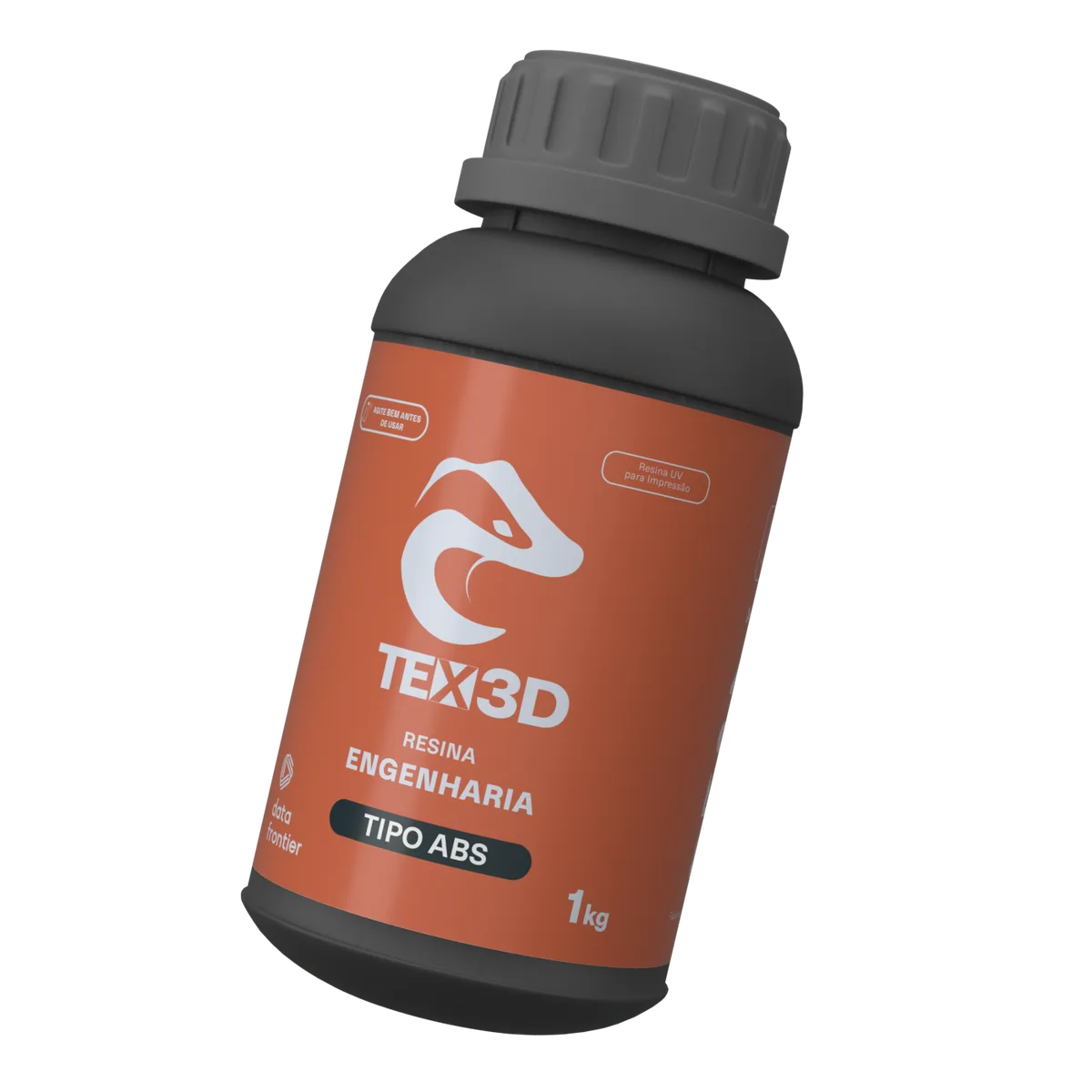 Frasco de 1 kg da resina 3D de engenharia TEX3D tipo ABS, vista inclinada