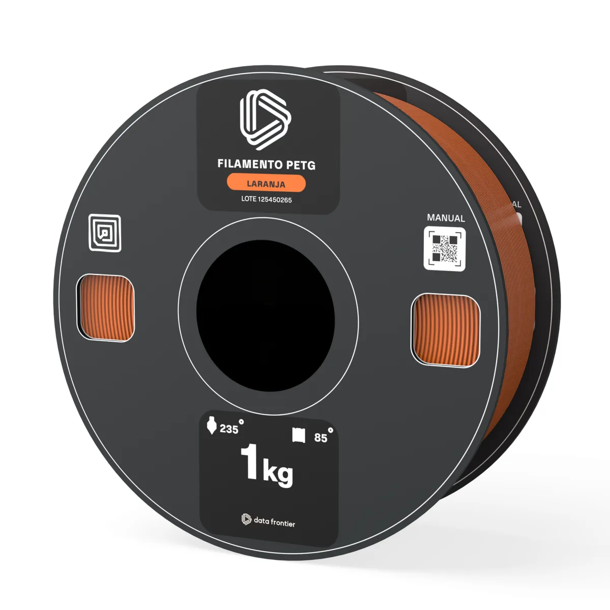 Carretel de filamento PETG laranja