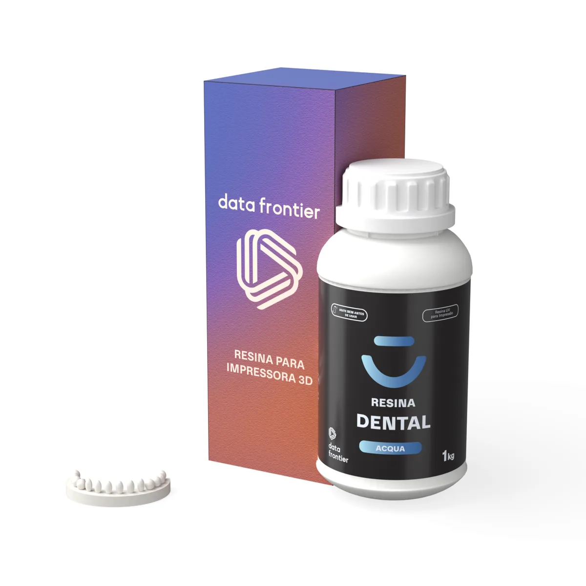Resina 3D Dental Acqua — peça impressa com o material